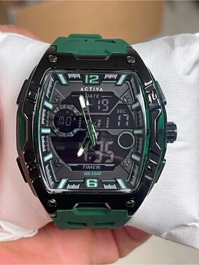 Actival Venzis X Invicta Analog Digital Men's Watch - 50mm. Army Green new